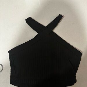 Black Cross-Strap Women's Top